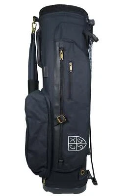 Classic Style Golf Canvas & Leather Signature Stand Bag - Black - Image 1 of 4