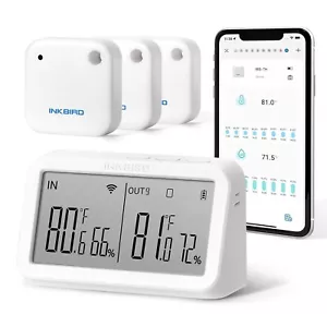 Inkbird IBS-M2 WiFi Gateway + 3x Bluetooth Thermometer Hygrometer App Steuerung - Bild 1 von 9