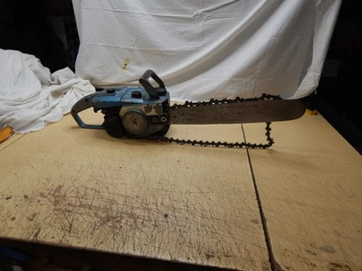 Motosierra Homelite E-Z, Azul, Sn 10750830 Tipo 10100, Hecha en EE. UU., Piezas Foto 1 de 4