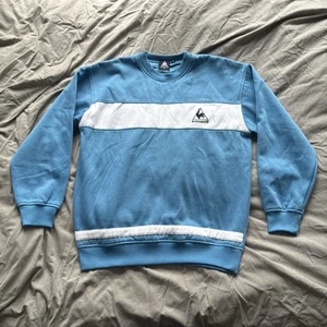 Vintage Le Coq Sportif Sky Blue Sweatshirt Size XL - Picture 1 of 4