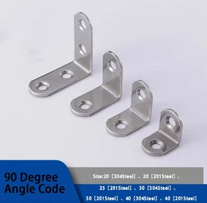 10PCS Stainless Steel Corner Brace 90 Degree Angle Bracket Corner Mending Plate - Picture 1 of 12