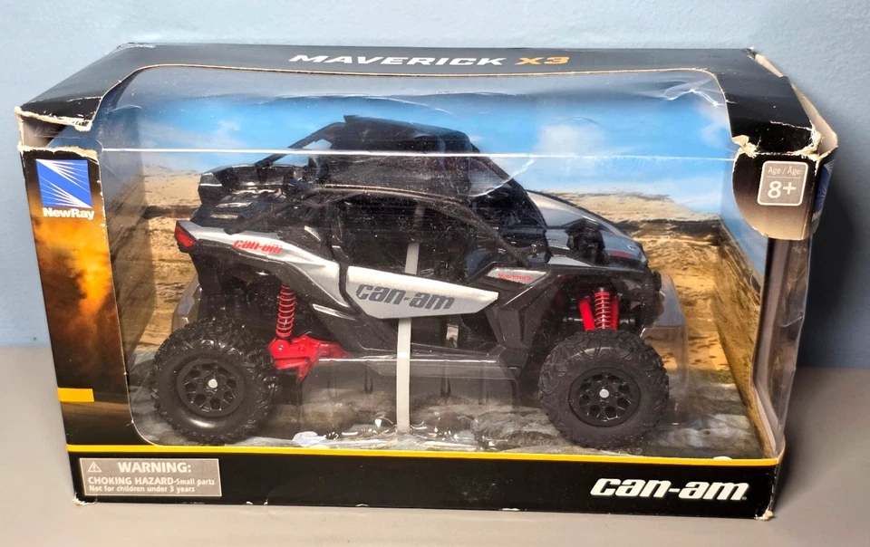 NEW-RAY 1 18 SCALE CAN-AM MAVERICK X3 X TURBO HYPER SILVER