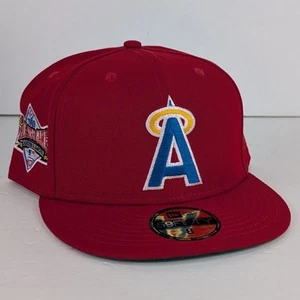 Anaheim Angels New Era 59FIFTY Fitted Hat Cap 8 Red 1989 All Star Game Patch - Picture 1 of 14