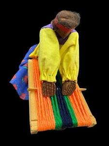 Volkspuppe Tarahumara Mexiko Mexikaner Vintage bunt Indianer Nähen - Bild 1 von 8
