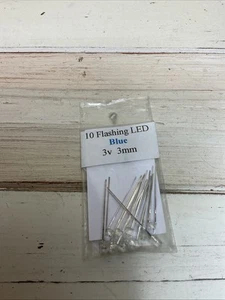 Modelismo, Casa de Muñecas, Maqueta Ferrocarril 3mm 3v AZUL INTERMITENTE LED 10x Pack. - Imagen 1 de 1