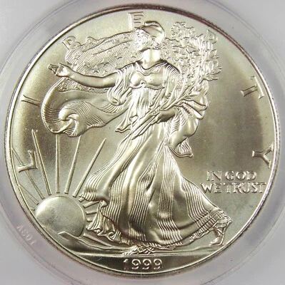 Dólar American Silver Eagle 1999 $1 ASE - ANACS MS70 - fecha rara en MS70 Foto 1 de 4