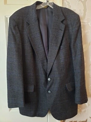 Abrigo Deportivo De Colección Strathmore Anderson-Little Para Hombres Azul Lana A Cuadros 46 Corto Foto 1 de 4