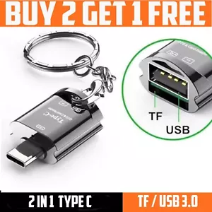 2 in 1 Type-C OTG to USB 3.0 & Micro SD TF Adapter Memory Card Reader - Picture 1 of 10