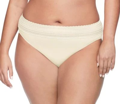 Warner's L79443 Women's Vanilla No Pinching Hi Cut Lace Panty Size Small - Image 1 of 3