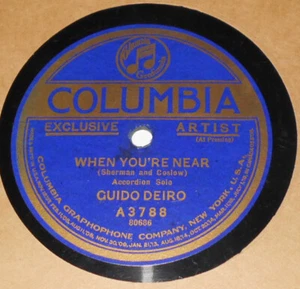 Columbia A3788 Guido Deiro When You're Near / Baby Blue Eyes 78 RPM E- E- - Picture 1 of 2