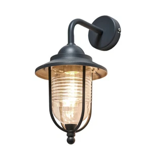 Litecraft Carlo Wall Light Outdoor Fisherman IP44 Rated E27 Lantern - Anthracite - Picture 1 of 3