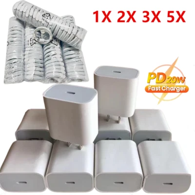 20W PD USB-C 电源适配器 快速壁式充电器 适用于苹果 iPhone 14 13 12 批发 — 第 1/4 张图片