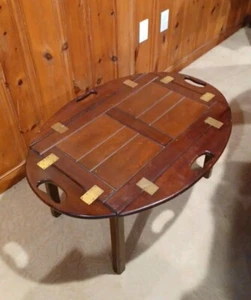 Bombay Company Small Vintage English Butler Tray Table Folding Sides - Picture 1 of 11