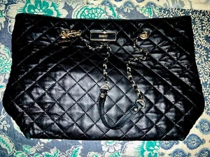 DKNY gesteppte Nappaleder Handtasche schwarz gold Hardware - Bild 1 von 7