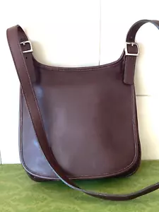 COACH VTG #9135 Saddle Hippie Slim Flap Leather Crossbody Bag, USA- Mahogany - Picture 1 of 11