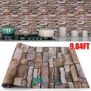 3D Stone Wallpaper Self-Adhesive Contact Paper Brick Peel and Stick Waterproof - Picture 1 of 13