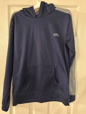 Rawlings Youth XL (18/20) Long Sleeve Hoodie Gray Blue Logo Baseball - Image 1 of 2