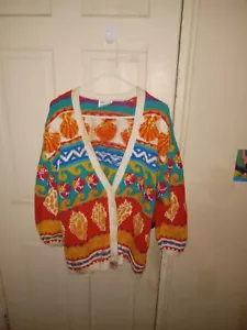 Vintage 1980er Jahre Damen Strick Cardigan Pullover (Beispiel: Nicht zu verkaufen Etikett)... - Bild 1 von 16