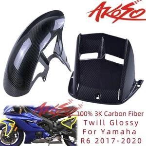 2017-2020 For R6 Real Carbon Fiber Front Fender + Rear Hugger Mud Guard Twill - Bild 1 von 13