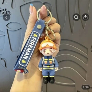 Silicone Fireman Keychain 4" New USA STOCK 🌲Christmas Gifts! - Picture 1 of 2