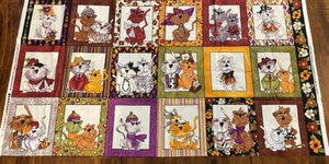 Loralie Harris Fabric SPICE CATS Cotton Panel Anthropomorphic OOP 23 x 44” - Picture 1 of 5