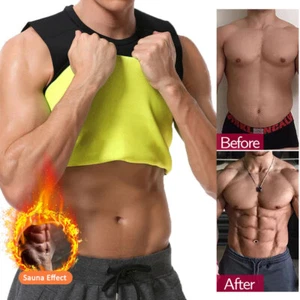 Sauna Suit Tank Top for Men Workout Vest Gym Shirt Shaper Neoprene Help Sweat US - Picture 1 of 12