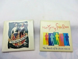 LOT 2 PINS BUTTONS Vintage Terry Fox run Miracle of the Dream runs on Cancer  - Picture 1 of 3