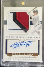 2016 National Treasures Baseball Byung-Ho Park Rookie Patch Auto RC #ED 09/25