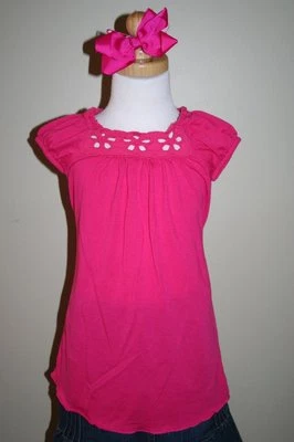 Xhilaration 女孩粉色孔眼束腰衬衫,尺寸。 XS — 第 1/4 张图片