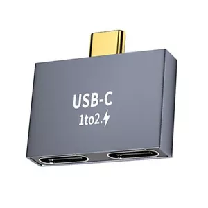 USB C Male to Dual USB C Female Data Transfer Type-C Splitter PD Charger - Picture 1 of 6