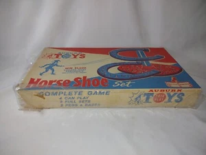 RARE 1964 AUBURN TOYS No. 707 Rubber Outdoor HORSE SHOES Set NIB~ NEVER OPENED~ - Picture 1 of 6