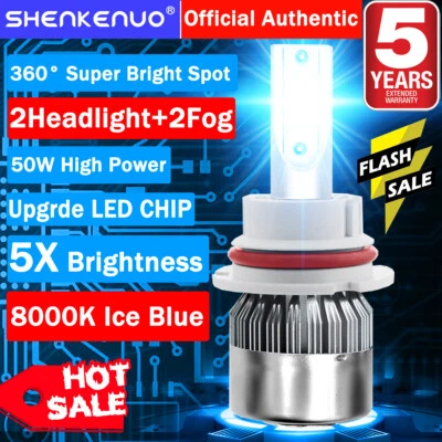 For Chrysler Town & Country 2005-2007 - 4X 8000K LED Headlight + Fog Light Bulbs - Image 1 of 4