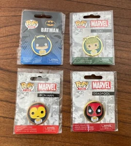 Lote de 4 prendedores Funko POP Batman Iron Man Deadpool Loki Marvel DC Comics NUEVO EN PAQUETE - Imagen 1 de 6