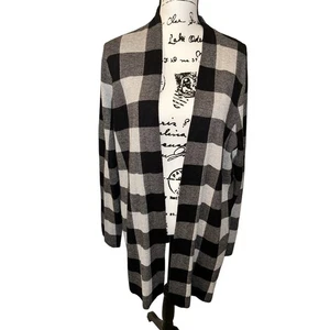 Cardigan aperto Talbots donna taglia XL a quadri bufalo super morbido nuovo con etichette $99,50 orig - Foto 1 di 8