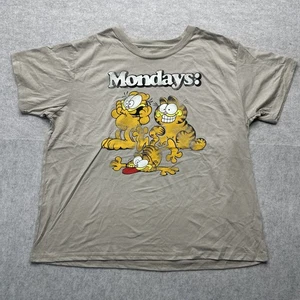 T-shirt Garfield donna Garfield Hates Mondays Distressed grafica nuova XXL - Foto 1 di 4