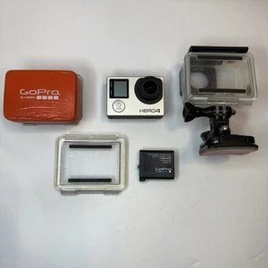 GoPro HERO 4 Silver Edition 4K Action Camera W/ Cases Mount & Extra Battery - Picture 1 of 16