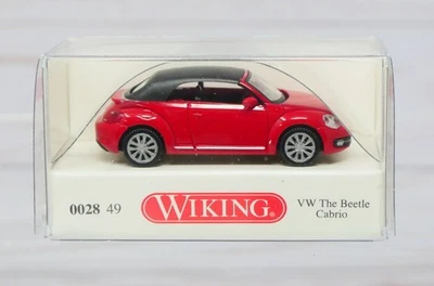Wiking 0028 49, Volkswagen VW The Beetle Cabrio Convertible, Red, 1/87 HO Scale - Image 1 of 2