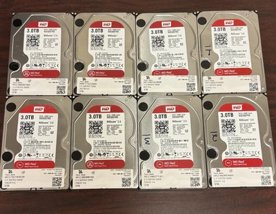 8x Western Digital WD Red 3TB 5400RPM 64MB 3.5" Hard Drive HDD NASware WD30EFRX - Image 1 of 4