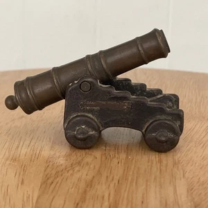 VTG. Miniature Cannon Brass & Cast Iron 3" Toy - Picture 1 of 7