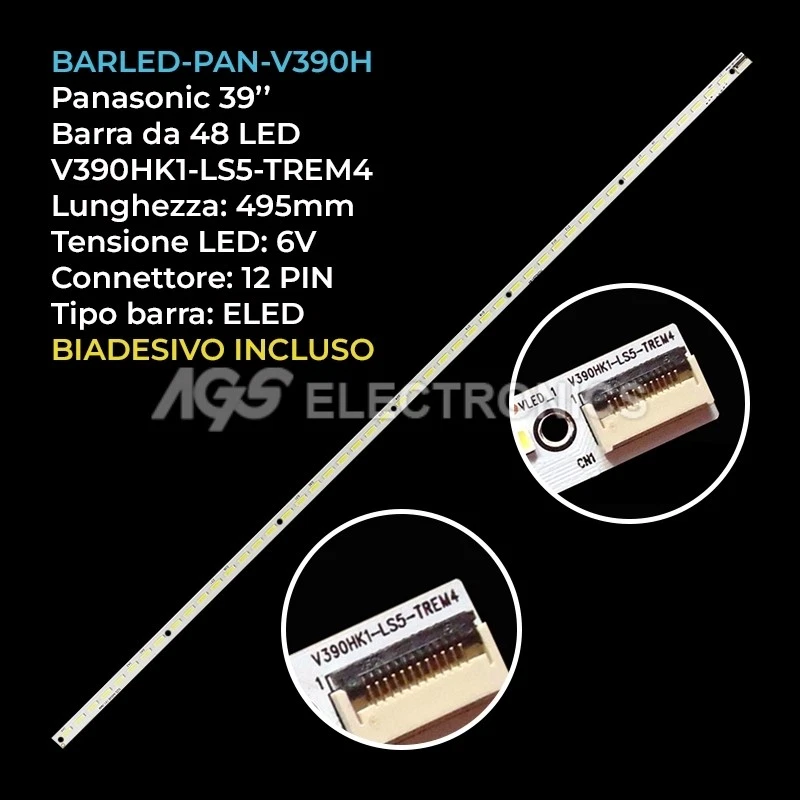 BARRA DA 48 LED TV PANASONIC V390HK1-LE1/LE2 V390HK1-LS5-TREM4/TREW4