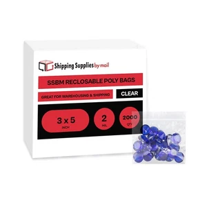 2000 Pcs 3" x 5" Zipper Poly Bags 2 Mil Reclosable Clear Top lock Mini Baggies - Picture 1 of 6