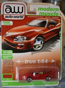 AUTO WORLD 1994 TOYOTA SUPRA 1:64 1 OF 13904 RED NEW - Picture 1 of 7