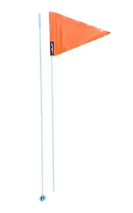 JLP @Part Flag 7Ft Tall 1/4 pole Wind Resistant Nylon Triangle Flag 15x10 Orange - Picture 1 of 4