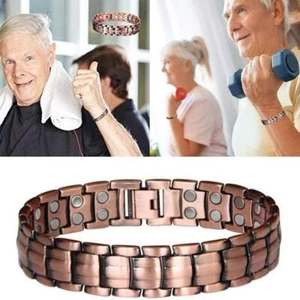 Antique Copper Magnetic Therapy Bracelet Strong Arthritis Pain Relief Jewelry AU - Picture 1 of 12