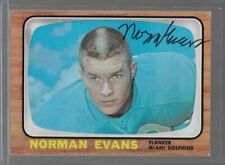 1966 Topps Rookie Norm Evans #77 Miami Dolphins Signed Autographed Card