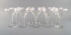 Val St. Lambert, Belgium. Ten red wine glasses in clear crystal glass. - Picture 1 of 7