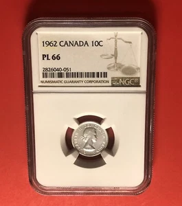1962-CANADA-10 CENTS COIN,GRADED BY NGC PL66 …….DEAL - Picture 1 of 4