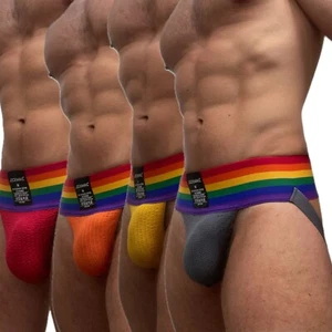 Jockmail Mens Jockstrap Rainbow Pride 3" Waist Sexy Jock strap Underwear - Picture 1 of 38
