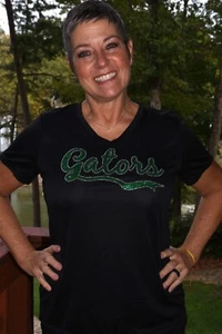 Gators rhinestone glitter  bling shirt XS S M L XL XXL 1X  2X 3X 4X 5X   - Picture 1 of 11