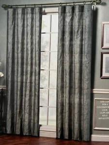 2 Zara 100% Silk Emboridered Window Panels (1 pair) 84" x 94" NIP - Picture 1 of 15